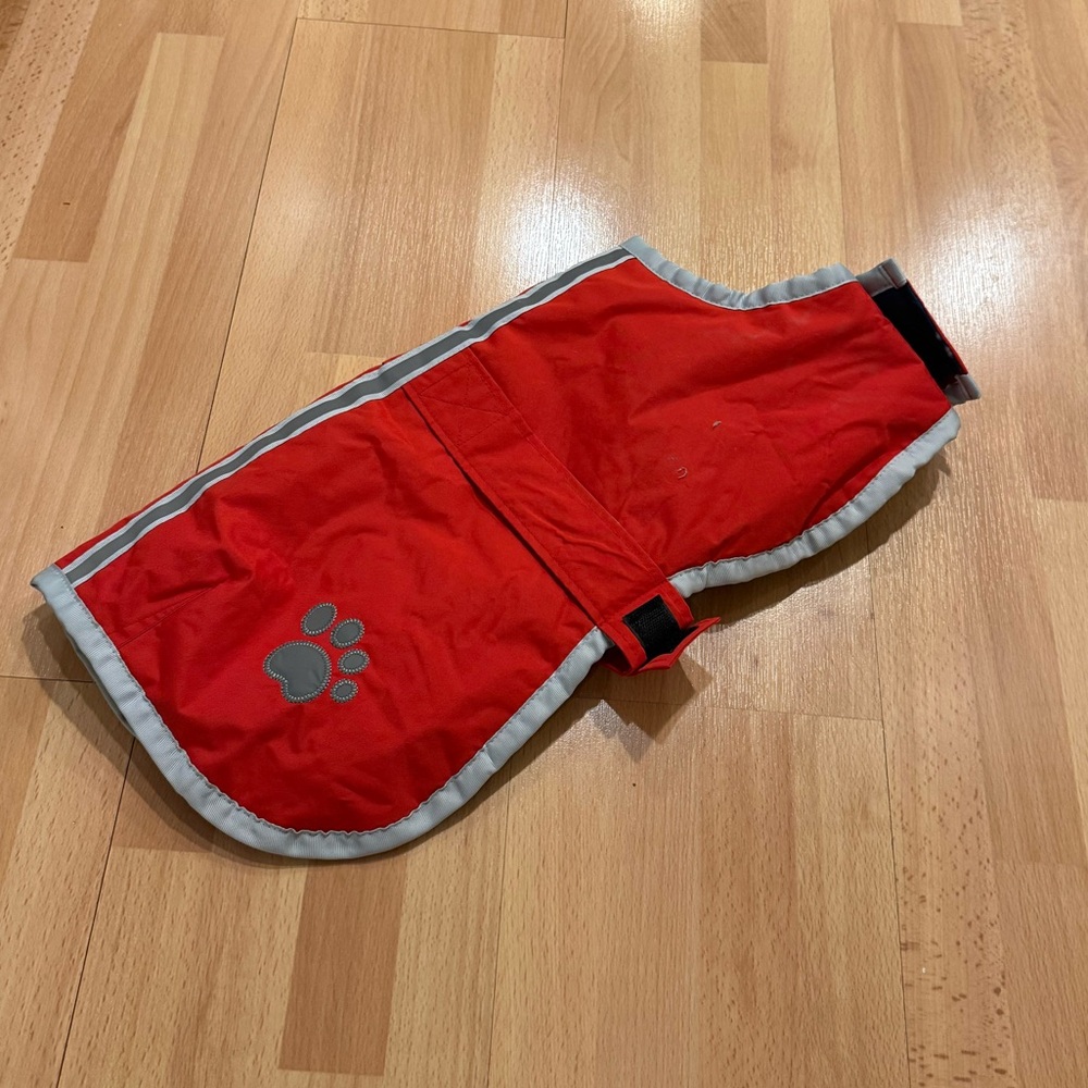Zack & Zoey Red Dog Coat with Reflective Trim